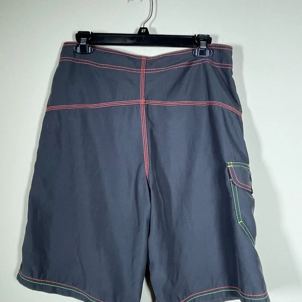 Hurley Men's Gray Colorful Stitching Beach Board Shorts Surf Summer Medium!